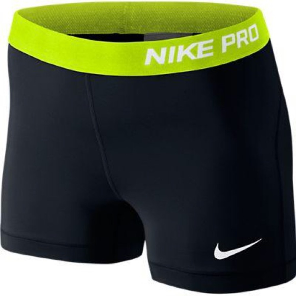 NIKE PRO | Black Spandex w Neon Yellow Band | XL